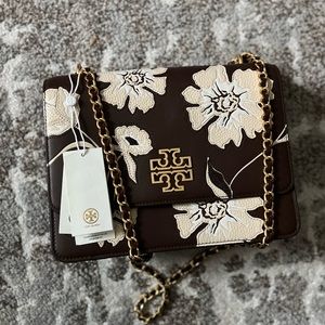 Brand New w tags! Tory Burch Britten Medium Floral Flap Shoulder Bag
